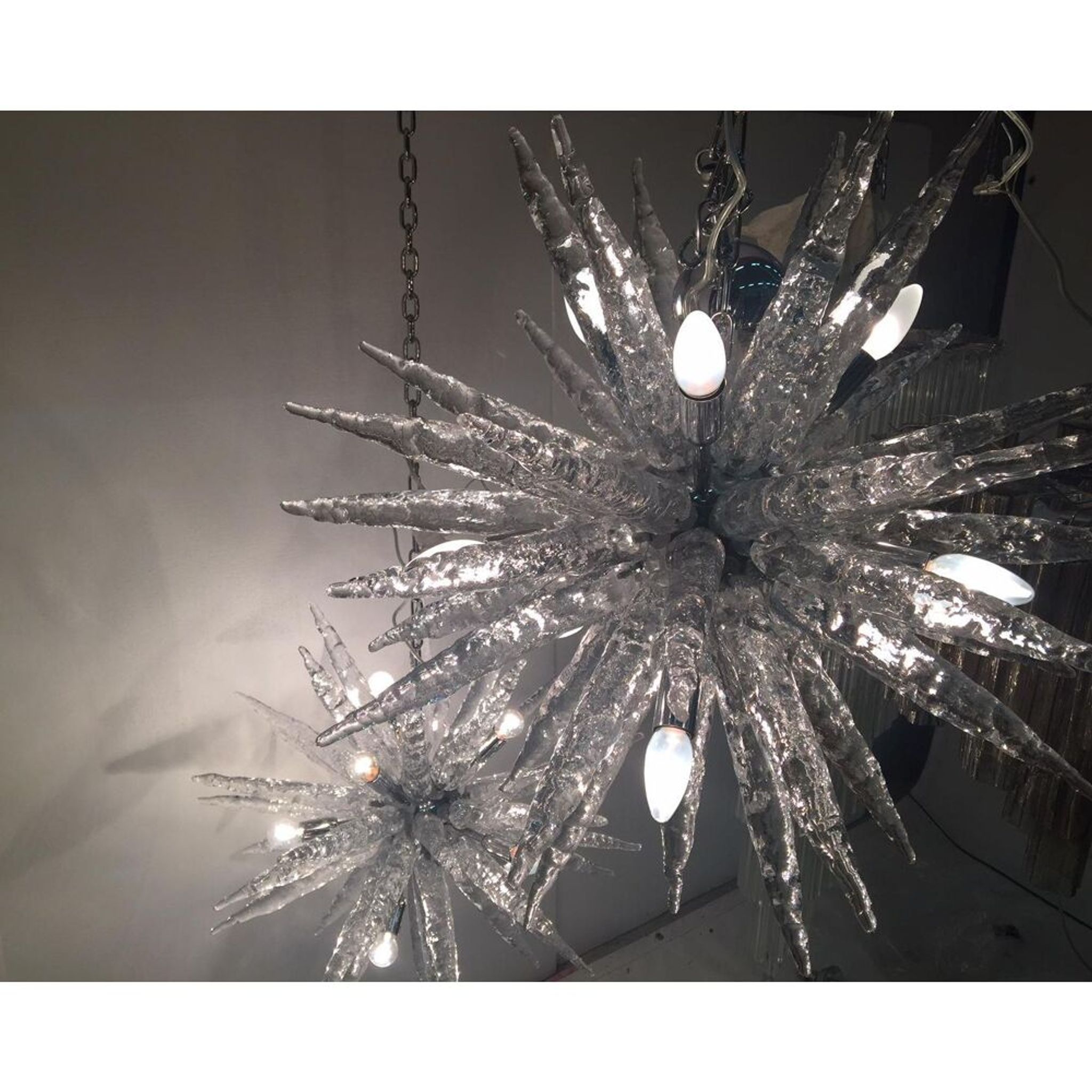 Lustre en verre stalactite Murano