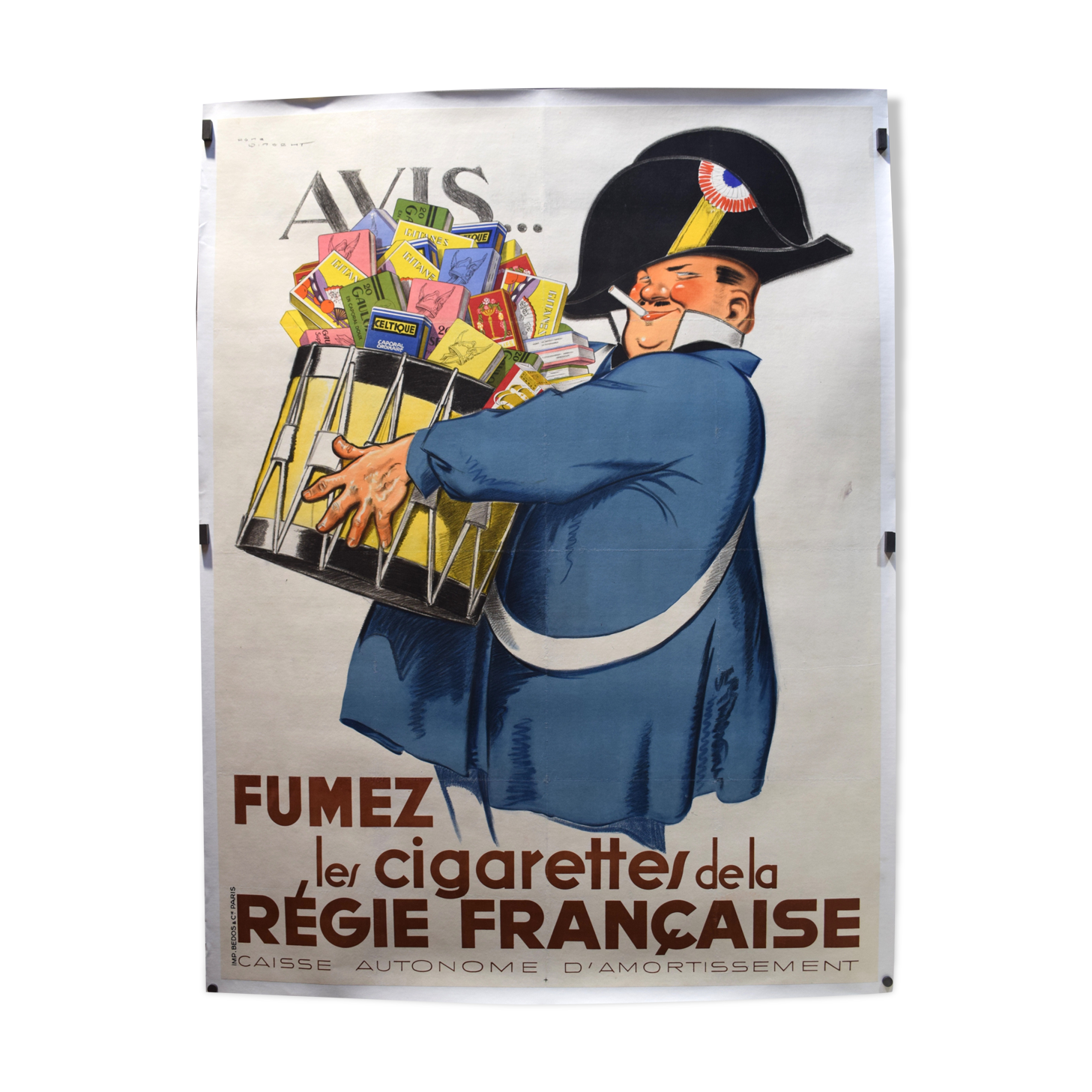 Poster "Smoke the cigarettes of the French Board" - 1935