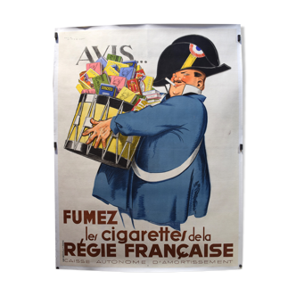 Affiche "Fumez les cigarettes de la Régie Française" - 1935