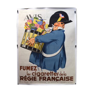 Poster "Smoke the cigarettes of the French Board" - 1935