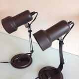 Pair of bedside lamps Metal vintage 70s spots