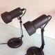 Paire de lampes de chevets spots en métal vintage années 70