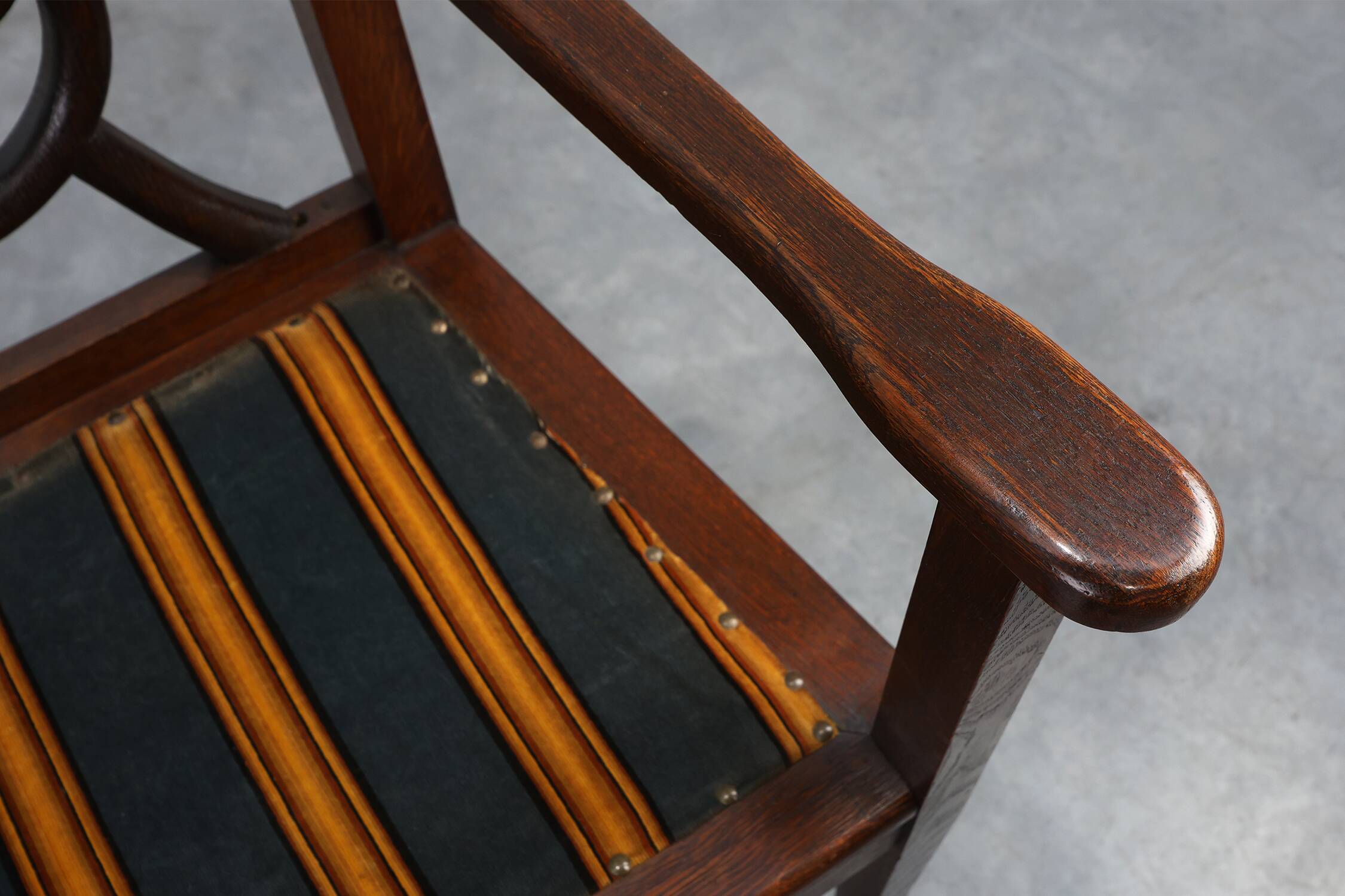 Belgium art deco bench in oak wood 1920s