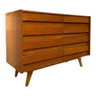 Chest of drawers mid-century veneer Jiří Jiroutek U-453 1960s Czechoslovakia