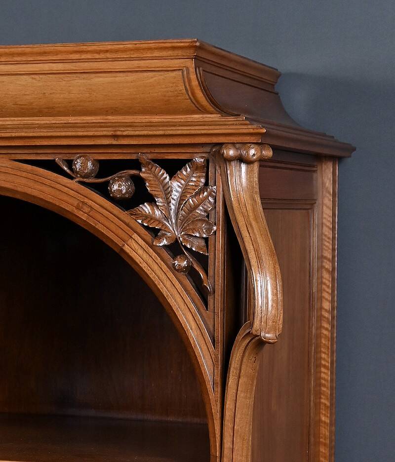 Rare Art Nouveau Light Walnut Display Cabinet – D