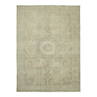 Hand-knotted persian antique 1970s 300 cm x 398 cm beige wool carpet