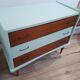 Commode  vintage bois et bleu