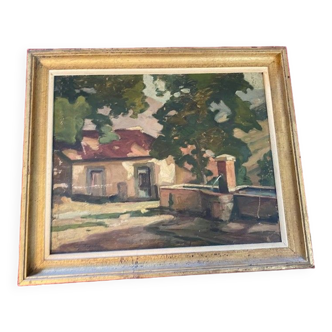 Original oil painting, theme "Provence" dating from the nineteenth century.