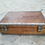 Old waxed wooden suitcase