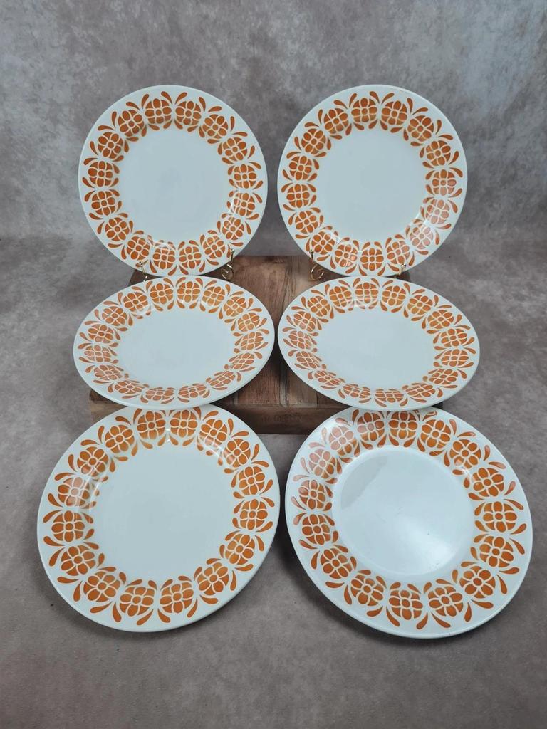 Set of 6 semi-deep plates Sarreguemines