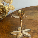 Brass flower candle holder