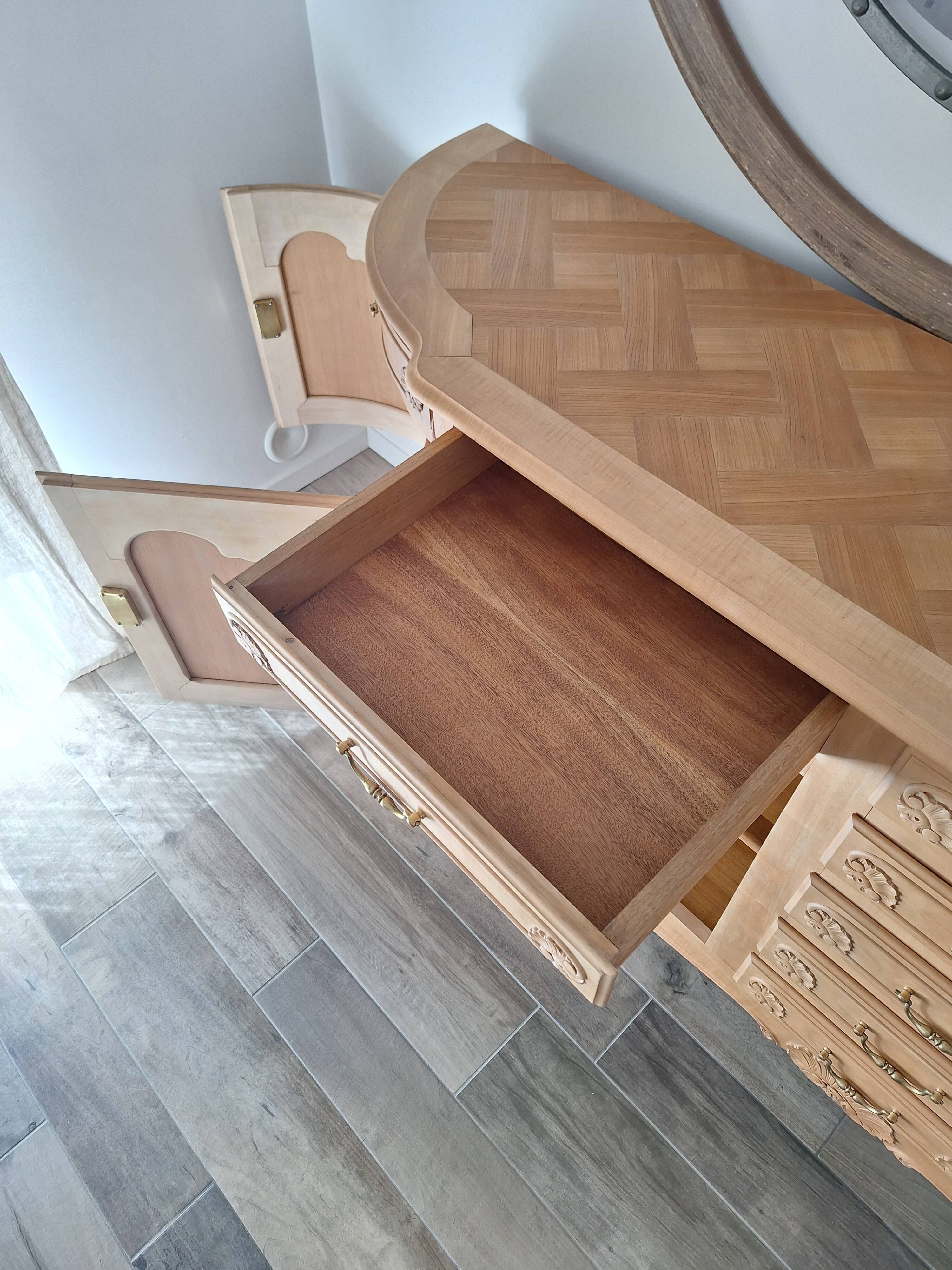 Low buffet in solid cherry wood renovated – Louis XV style – 250 cm