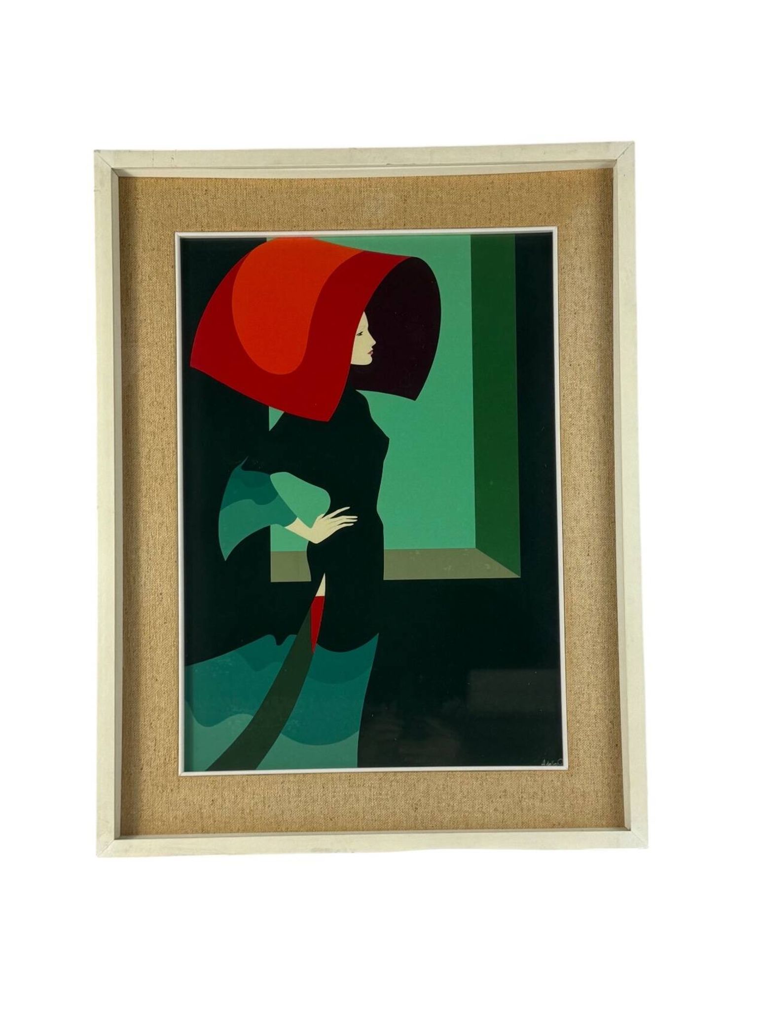 Amleto Dalla Costa, original serigraph framed, Milan Italy 1980s