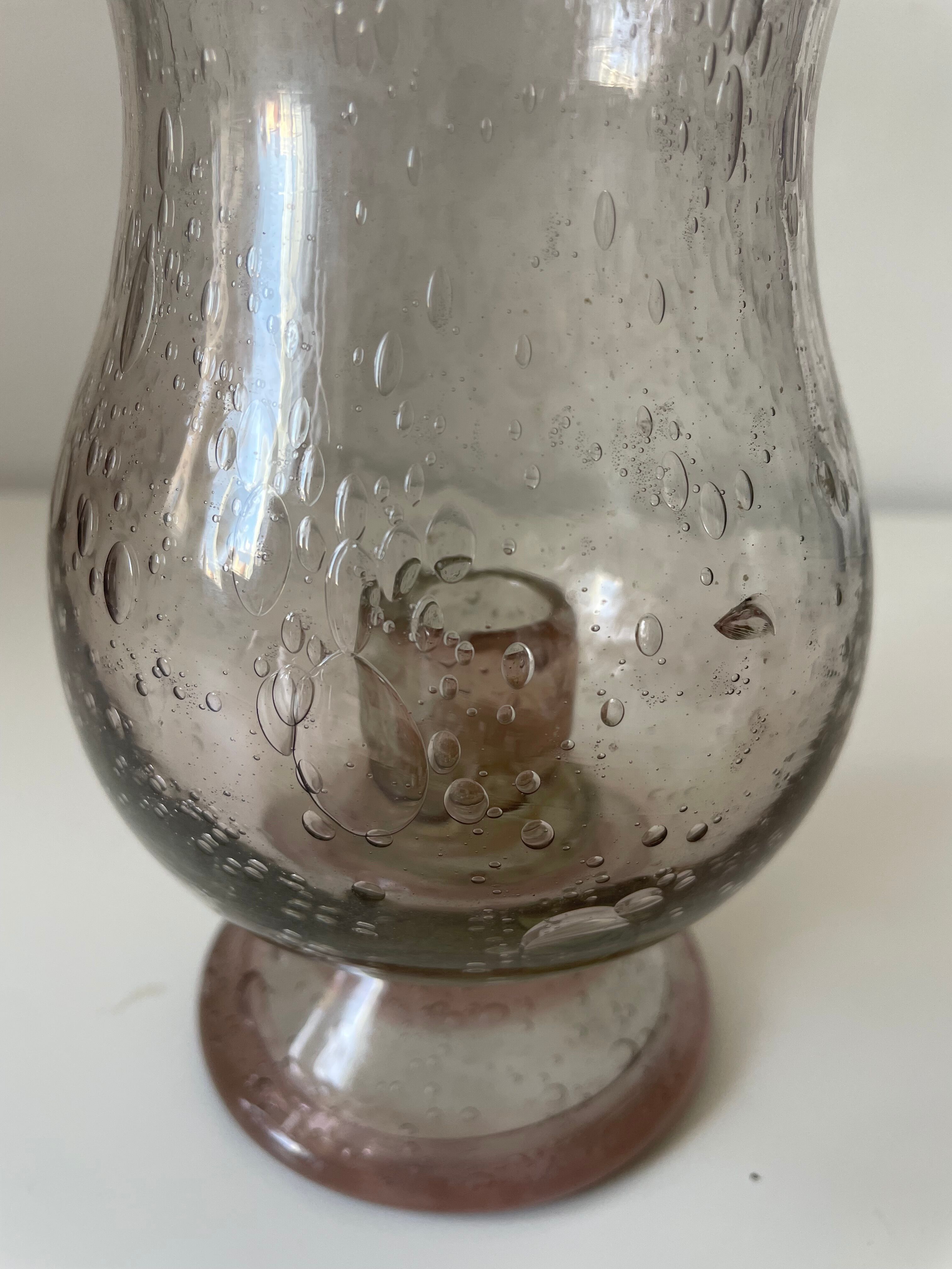 Photophore en verre bullé