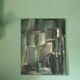 Oil on canvas signed Monique Humbert, abstract composition, wall painting, interior decoration.