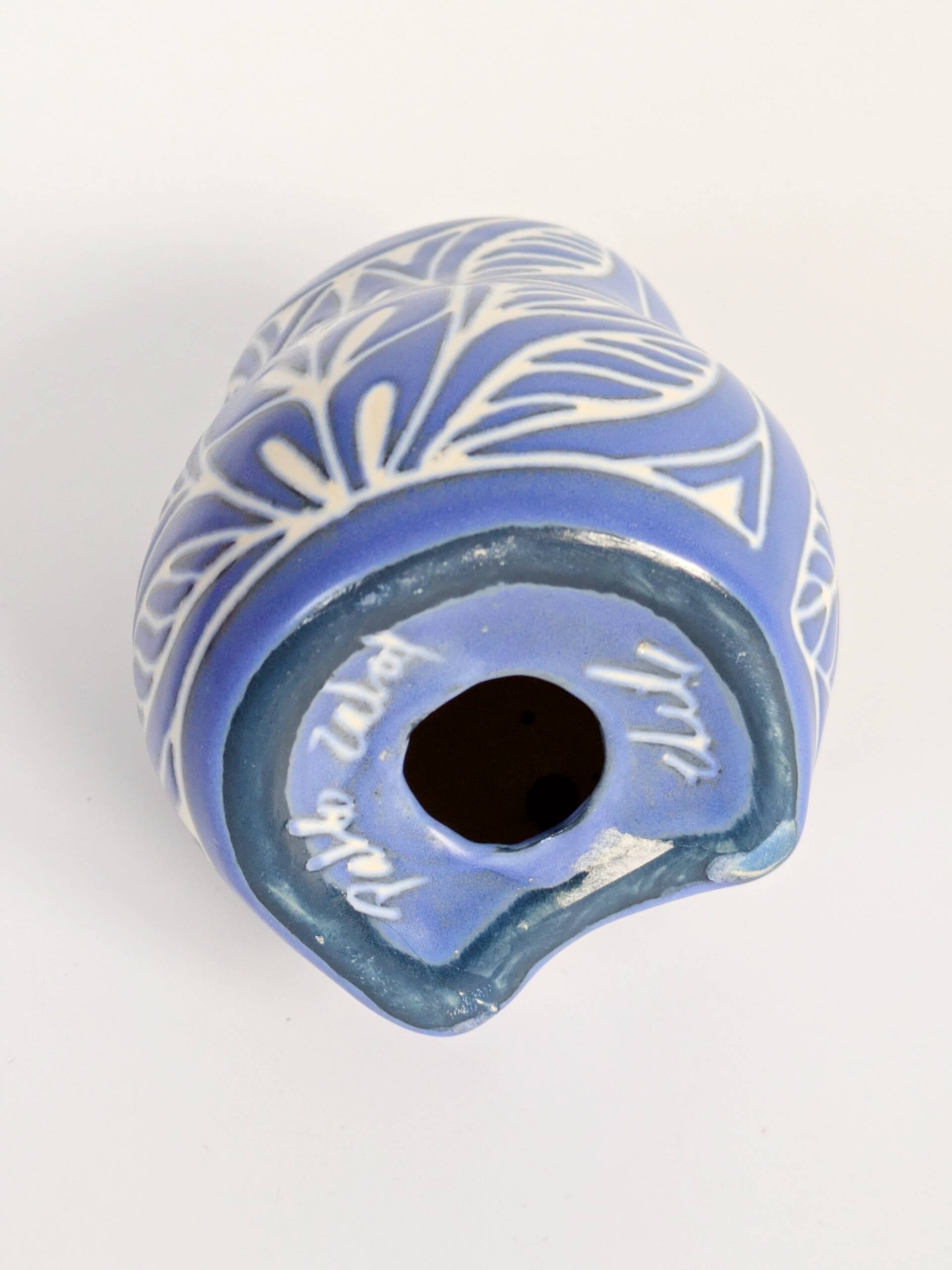 Midcentury ceramic owl figurine, Pablo Zabal, Chile, 1970s.