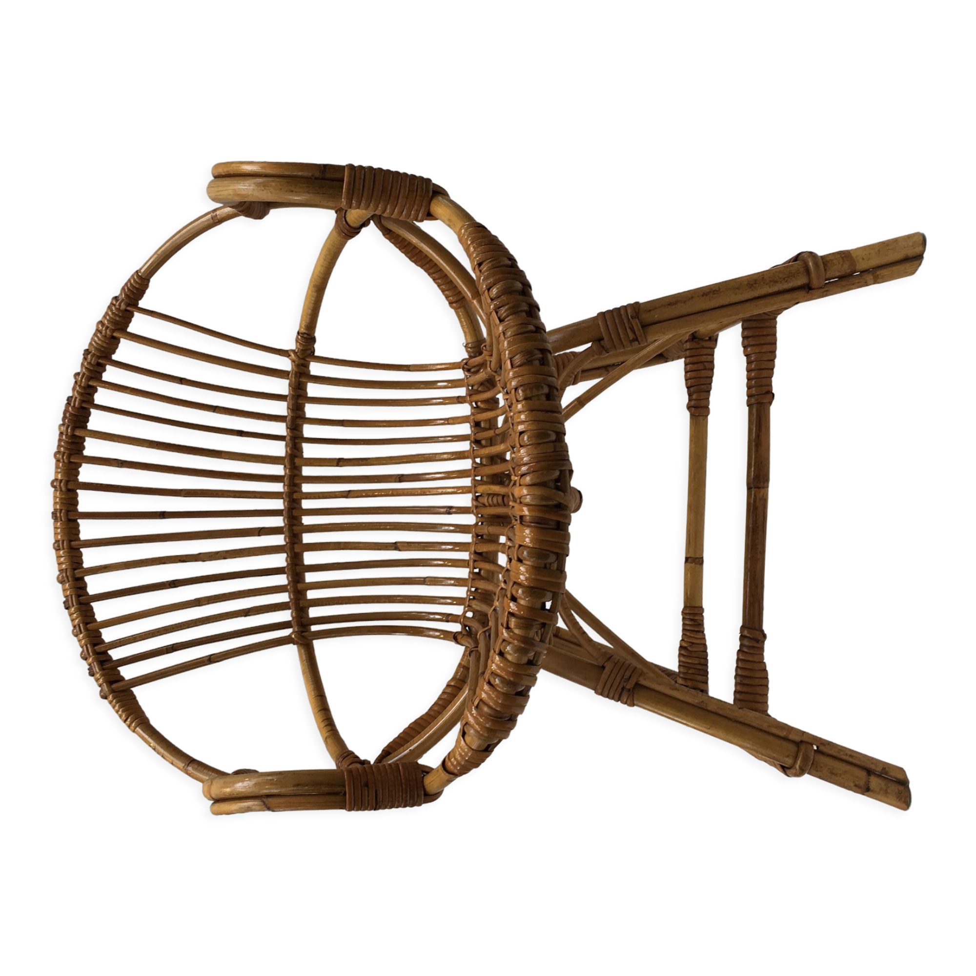 Rattan shell armchair