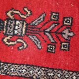 Vintage pakistani carpet lahore handmade 46cm x 64cm 1950s, 1c764