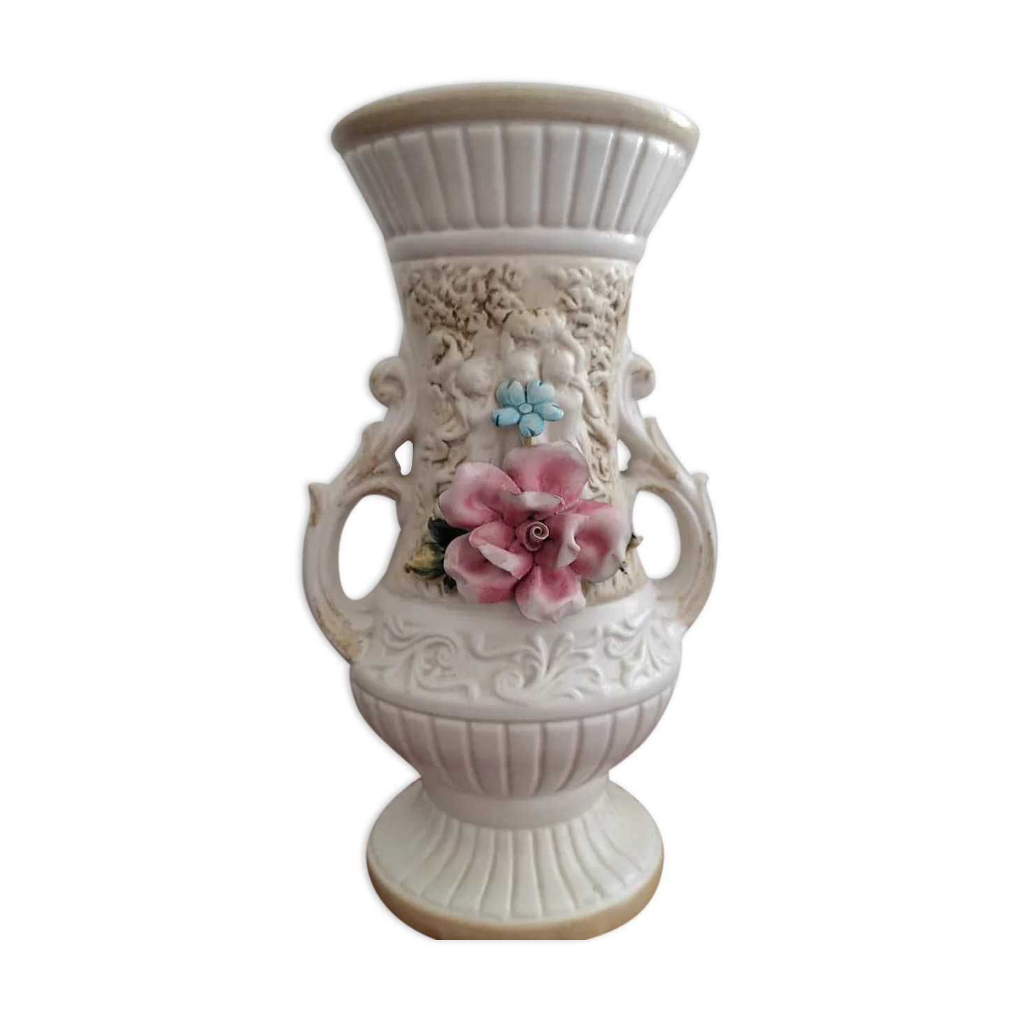 Capodimonte vase, Made in Italy, 70s