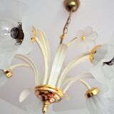 Lustre ceiling lamp design flowers of the 70s