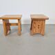 Tabourets en chêne brutaliste vintage, Danemark, 1960, ensemble de 2