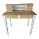 Shabby chic white patinated desk with drawers