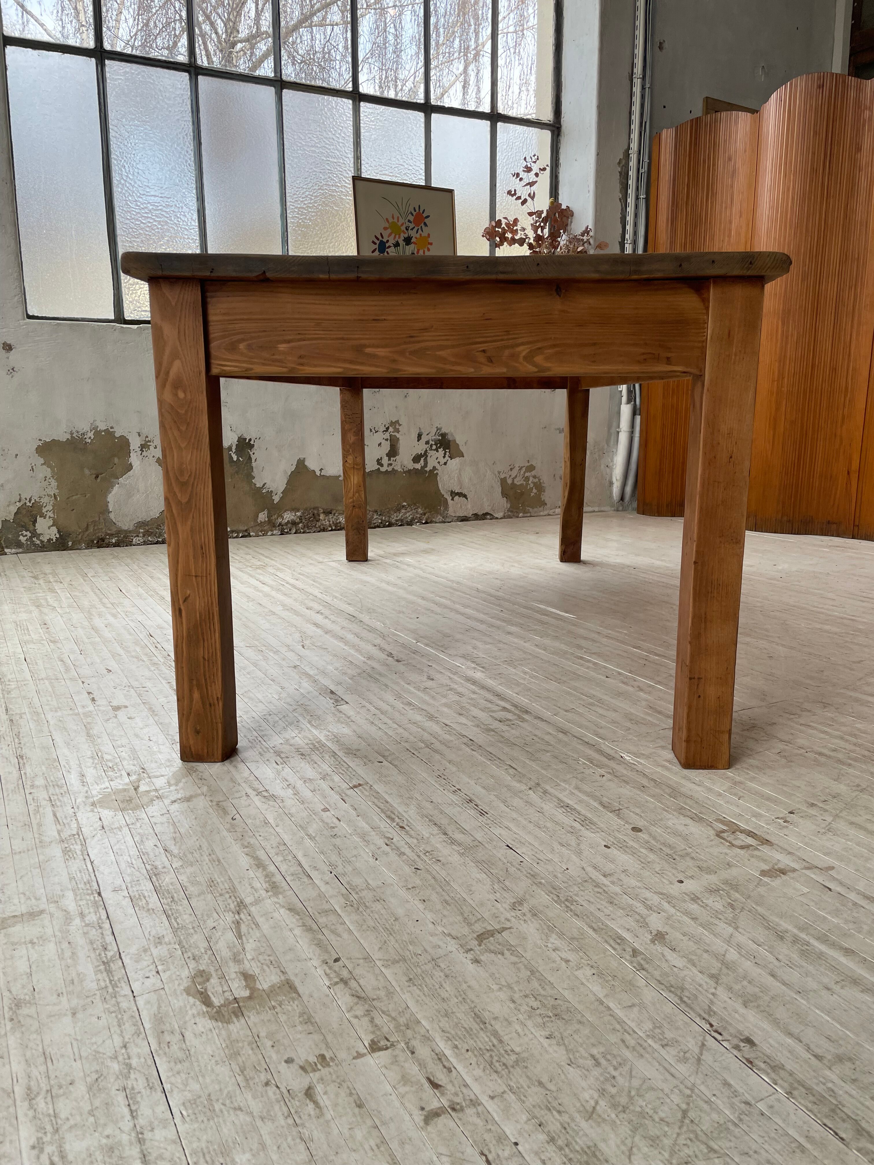 Farmhouse table in elm and pine 2m