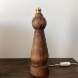 Scandinavian style wooden lamp with linen lampshade
