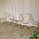 Set of 6 Vintage Gold Chrome Dining Chairs: Italian Mid-Century Design