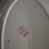 Longwy dish, pink and white Manon model