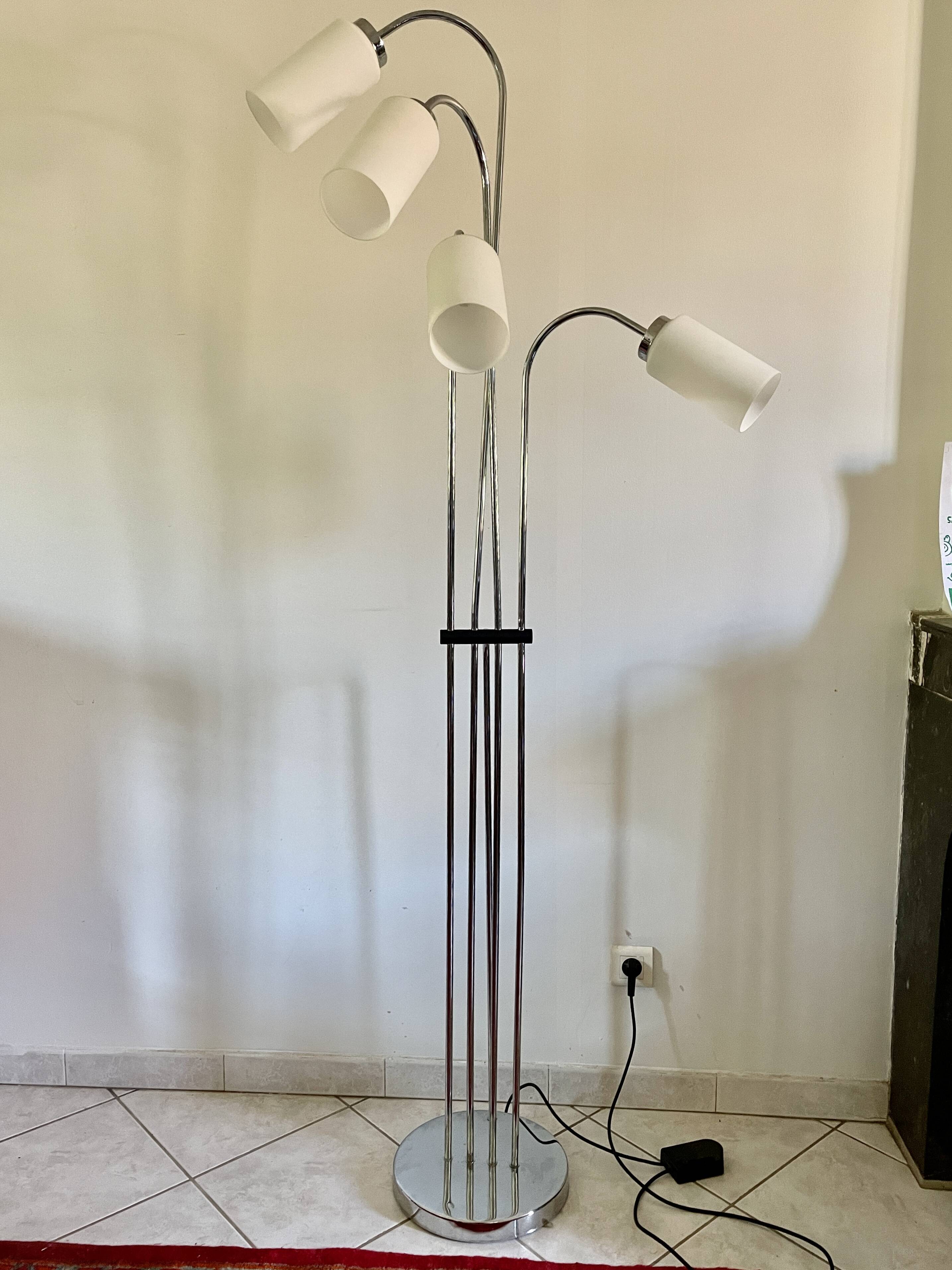 1970s chrome designer floor lamp