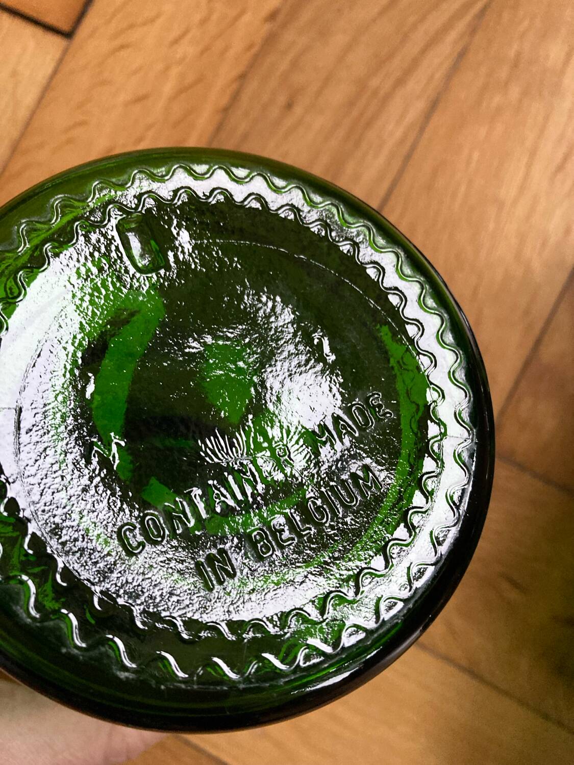 Vintage golden green apothecary jars