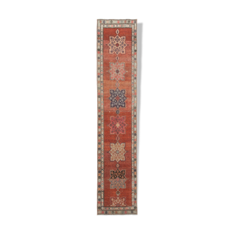 Hand-Knotted Contemporary Turkish Brown Runner Rug 82 cm x 383 cm