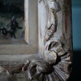 Ancienne huile sur toile, bouquet de fleurs, encadrement de style montmartre
