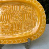 Rare plat du céramiste Jacques Pouchain année 50 céramique jaune Poet