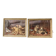 Paire de chromolithographies chiens et chats, 19ème siècle