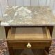 1930s Art Deco oak and marble top bedside table