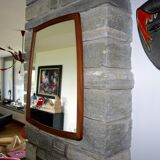 Large vintage teak mirror germany 1960
