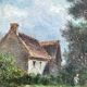 Painting old animated landscape Theodore Ghirardi nineteenth