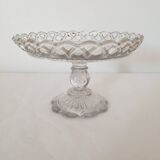 Old cup in molded glass colorless decorative table mignardises