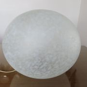 Lampe caillou Italienne en verre moucheté blanc années 80