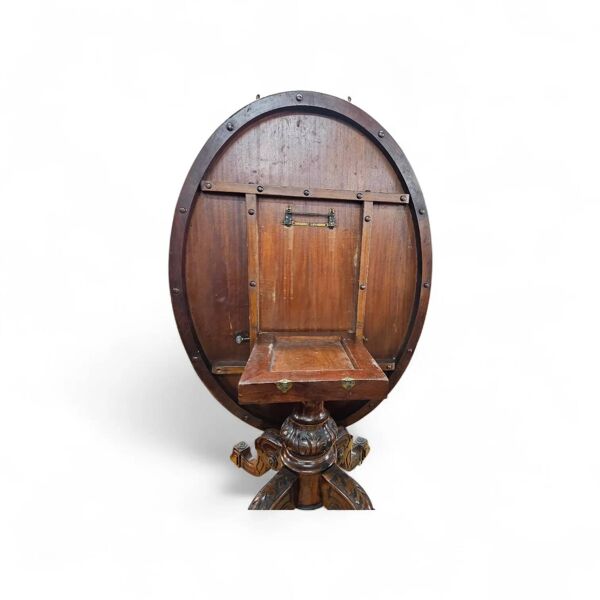 Table ovale à plateau basculant victorien, table de petit déjeuner / années 1840