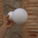 White globe sconce