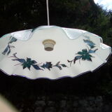 Opal glass chandelier 80s