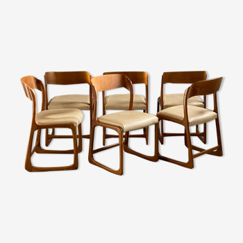 6 chaises Baumann pied traîneau