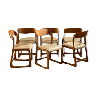 6 Baumann chairs foot sled