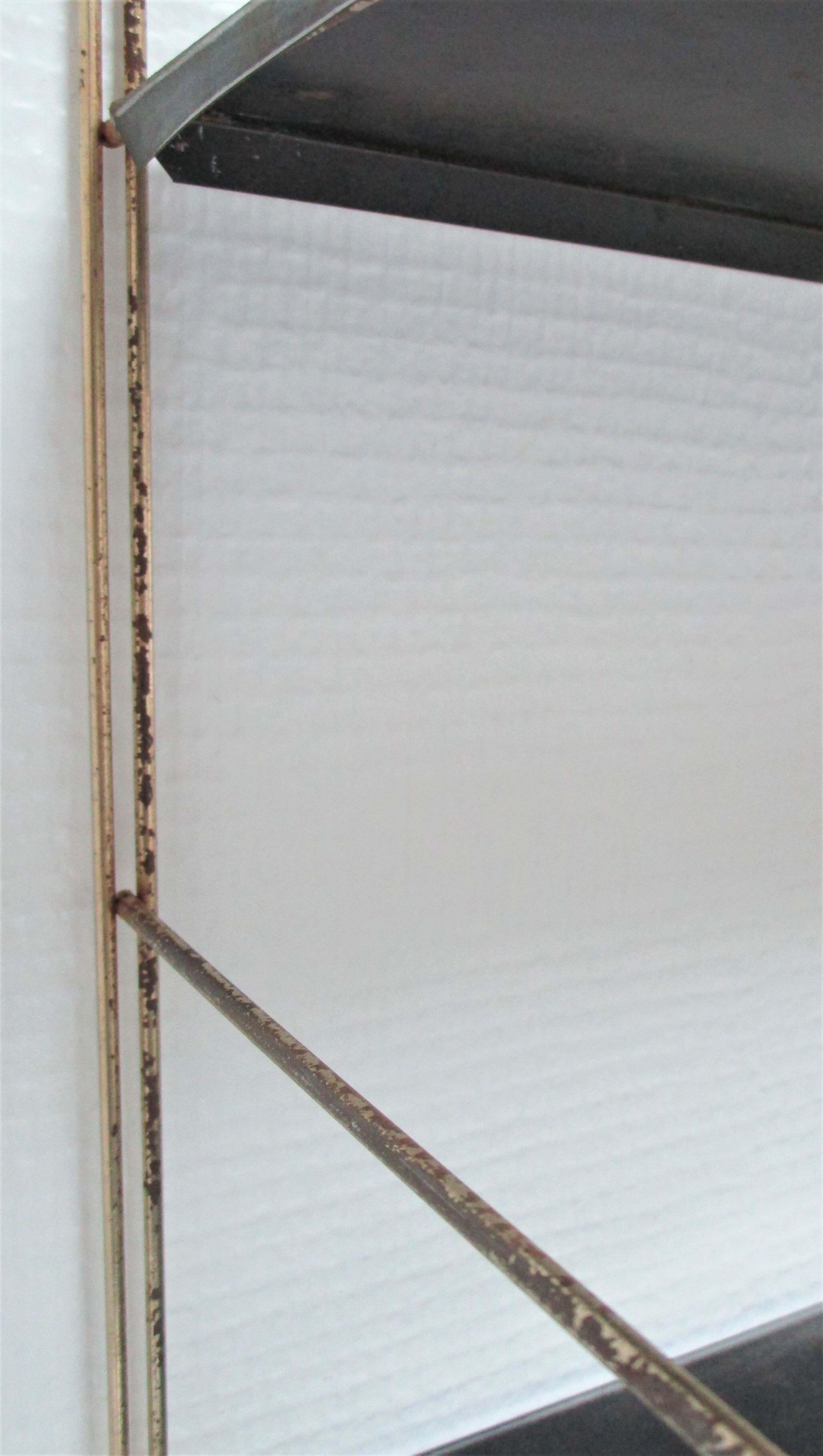 Wall shelf black metal weathered metal