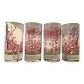 Set of 4 vintage Durobor glasses with bubble foot