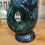 Pichet poisson en porcelaine estampillée vintage