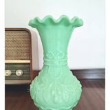 Vase en verre opalin Art Nouveau Portieux Vallerysthal